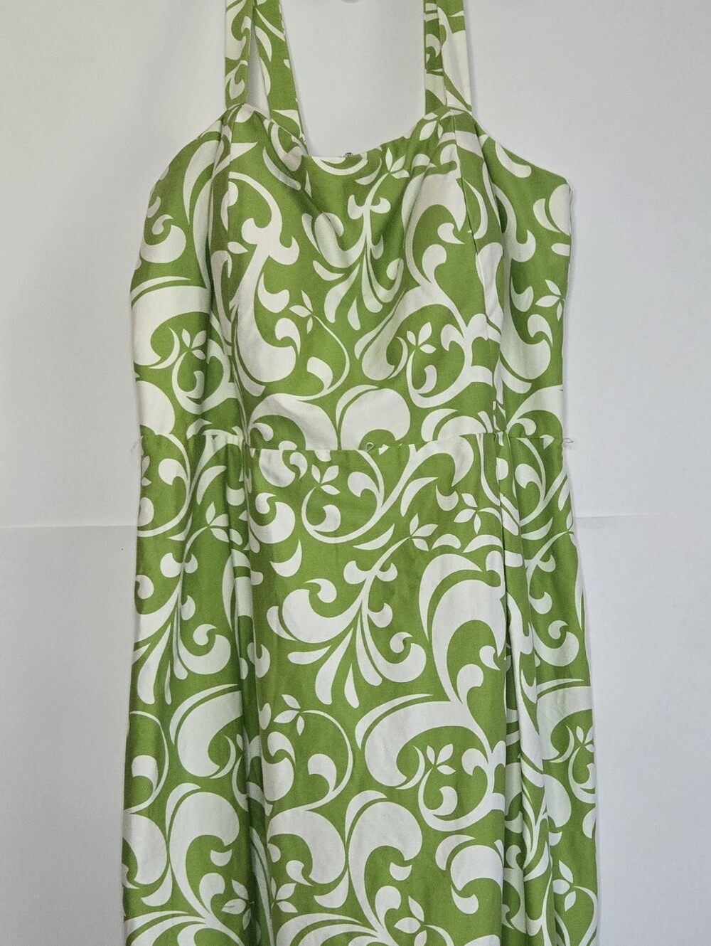 Dressbarn Women's Lime Green Vintage Hawaiin Style Dress Fit Flare Sz 12